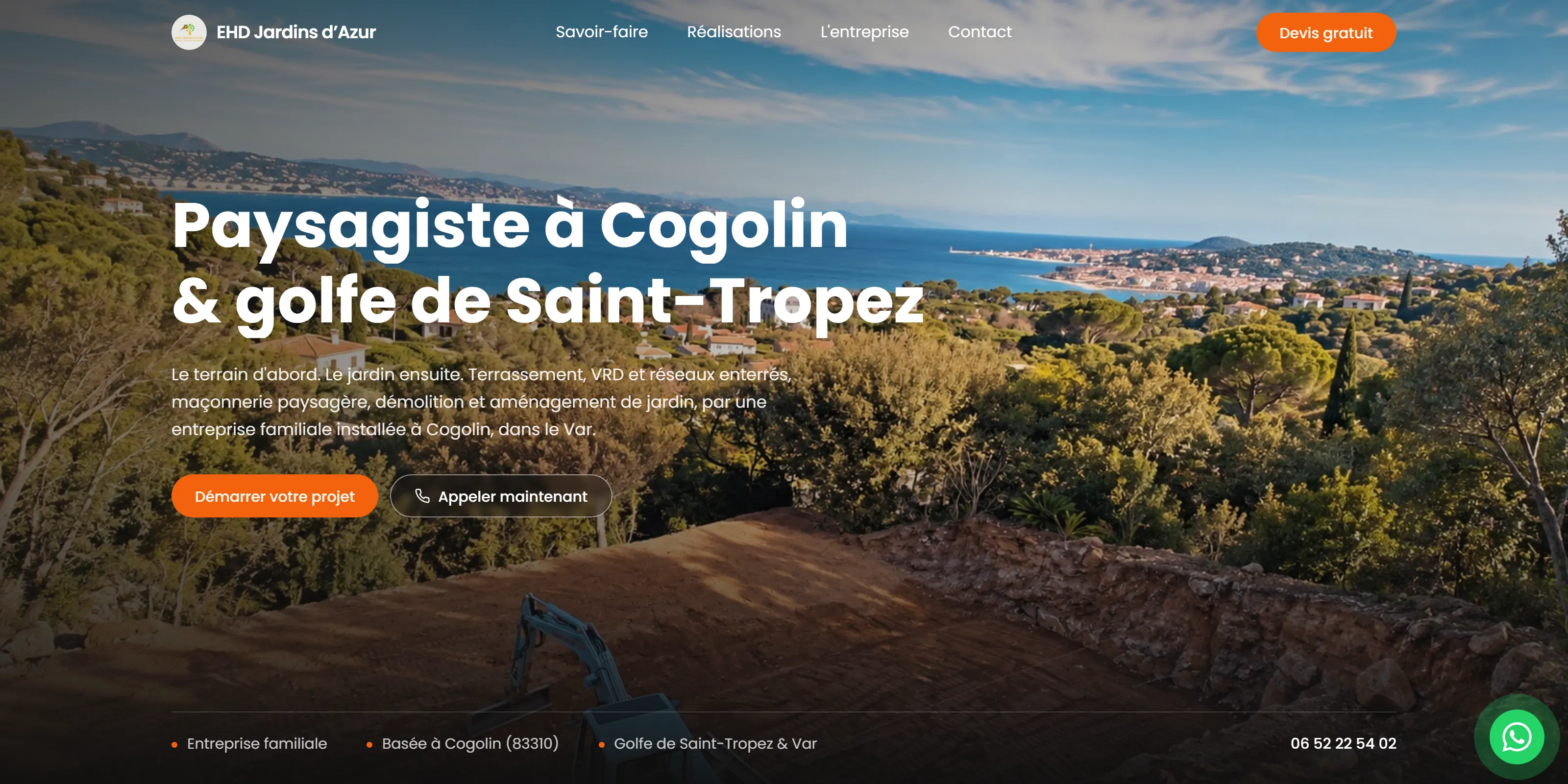 Voorbeeld van de site EHD Jardins d’Azur — Tuinaanleg & grondwerken