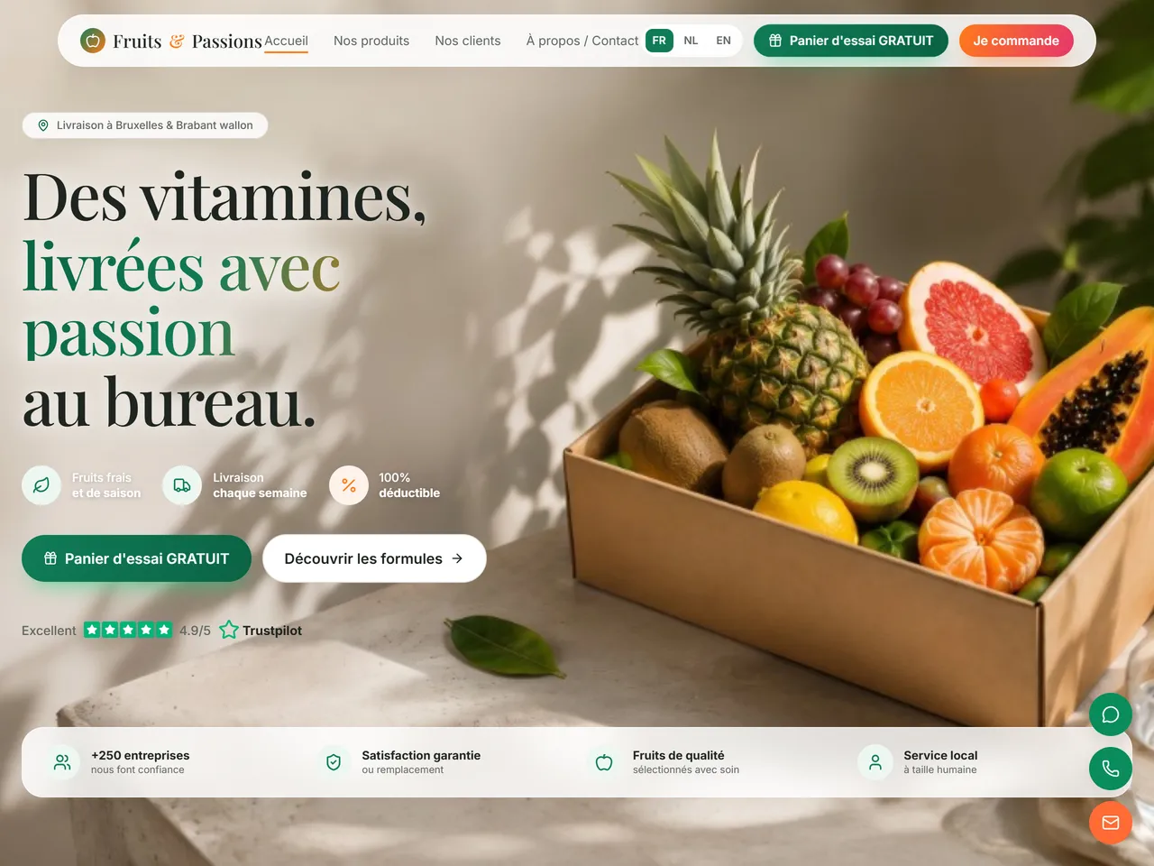 Découvrir le concept: Fruits & Passions — Livraison de fruits B2B